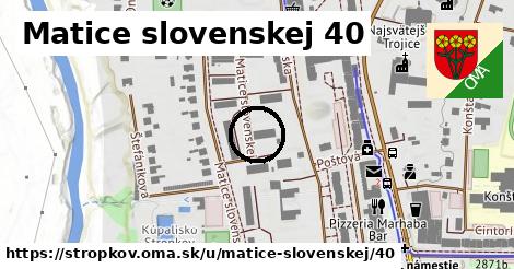 Matice slovenskej 40, Stropkov