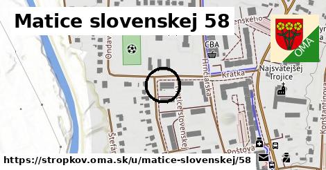 Matice slovenskej 58, Stropkov
