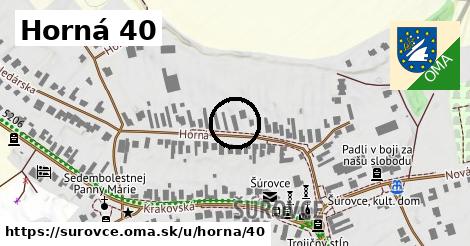 Horná 40, Šúrovce
