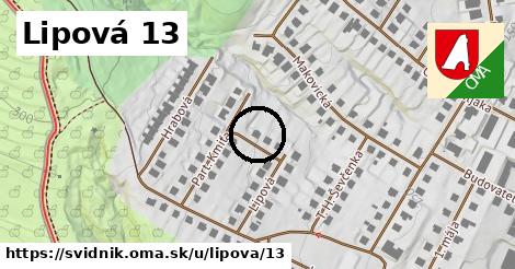 Lipová 13, Svidník