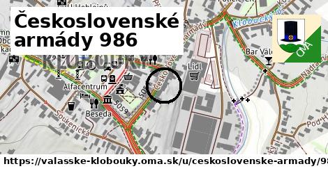 Československé armády 986, Valašské Klobouky