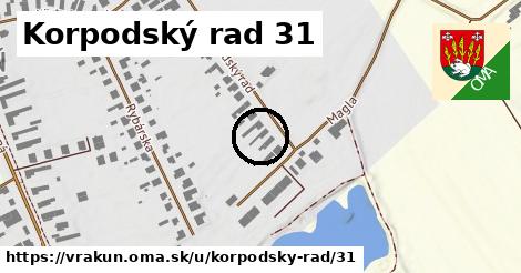 Korpodský rad 31, Vrakúň