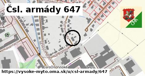 Čsl. armády 647, Vysoké Mýto