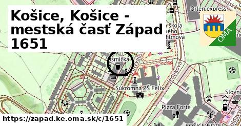 Košice, Košice - mestská časť Západ <span class="supisne">1651</span>