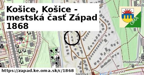 Košice, Košice - mestská časť Západ <span class="supisne">1868</span>