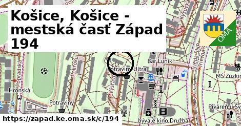 Košice, Košice - mestská časť Západ <span class="supisne">194</span>