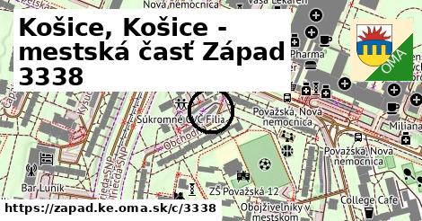Košice, Košice - mestská časť Západ <span class="supisne">3338</span>