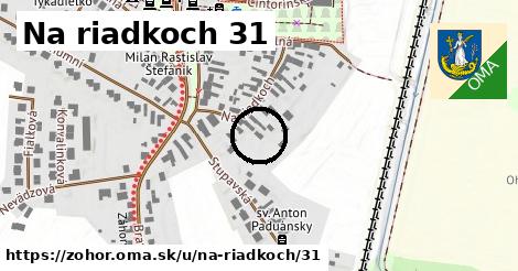 Na riadkoch 31, Zohor