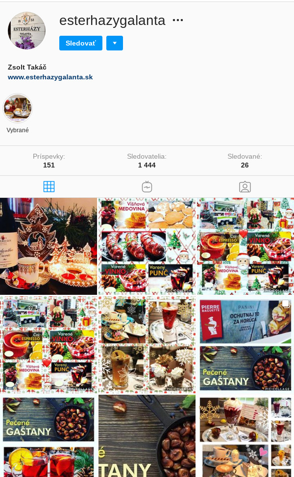 instgram foto @esterhazygalanta