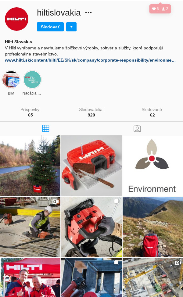 instgram foto @hiltislovakia