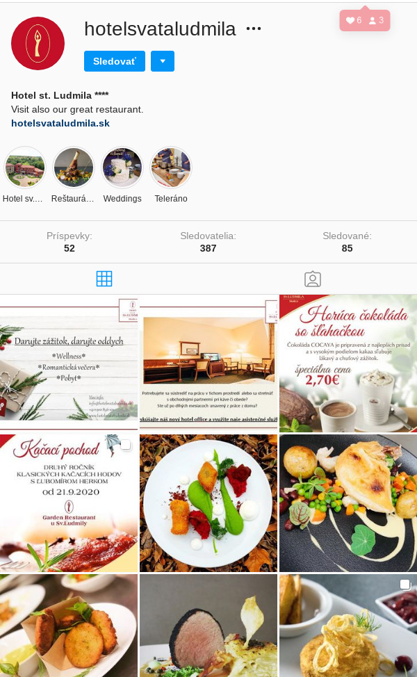 instgram foto @hotelsvataludmila