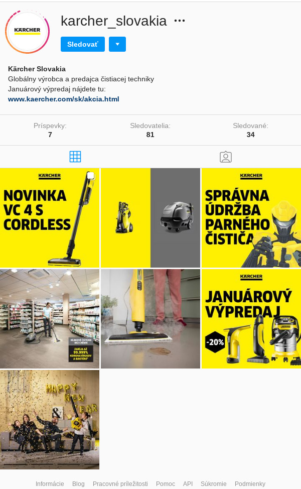 instgram foto @karcher_slovakia