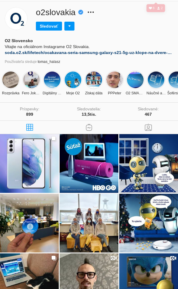 instgram foto @o2slovakia