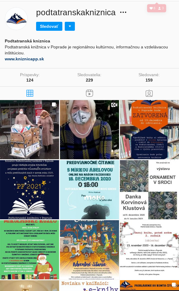 instgram foto @podtatranskakniznica