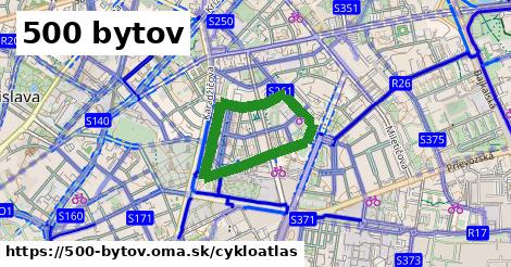 ikona 500 bytov: 1,28 km trás cykloatlas v 500-bytov