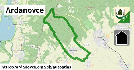 ikona Mapa autoatlas v ardanovce