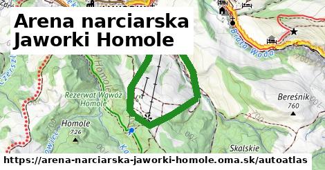 ikona Mapa autoatlas v arena-narciarska-jaworki-homole