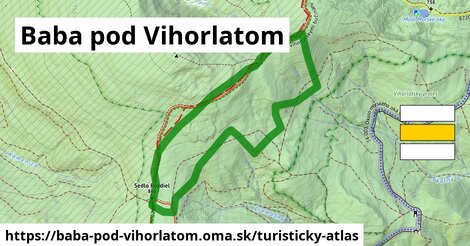 ikona Baba pod Vihorlatom: 1,22 km trás turisticky-atlas v baba-pod-vihorlatom