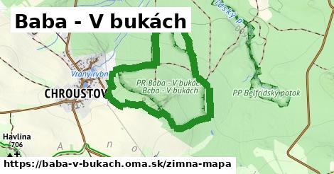 ikona Baba - V bukách: 0 m trás zimna-mapa v baba-v-bukach