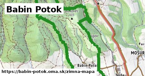 ikona Babin Potok: 0 m trás zimna-mapa v babin-potok