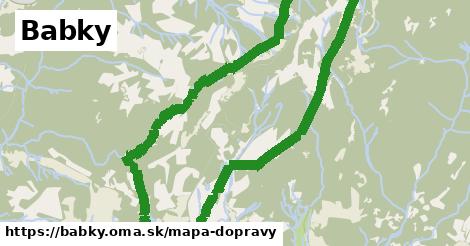 ikona Babky: 0 m trás mapa-dopravy v babky