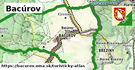 ikona Bacúrov: 15 km trás turisticky-atlas v bacurov