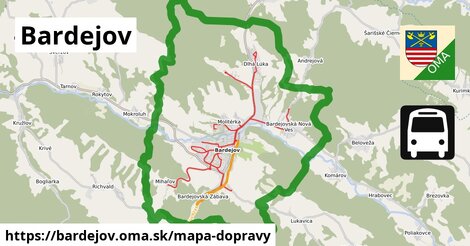 ikona Bardejov: 160 km trás mapa-dopravy v bardejov