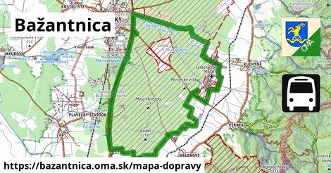 ikona Bažantnica: 36 km trás mapa-dopravy v bazantnica