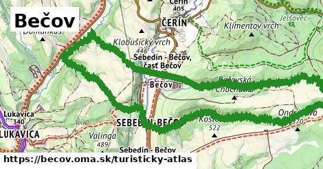 ikona Bečov: 1,96 km trás turisticky-atlas v becov