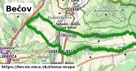 ikona Bečov: 0 m trás zimna-mapa v becov