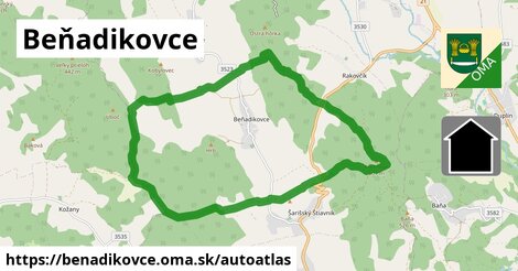 ikona Mapa autoatlas v benadikovce