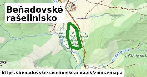 ikona Beňadovské rašelinisko: 0 m trás zimna-mapa v benadovske-raselinisko