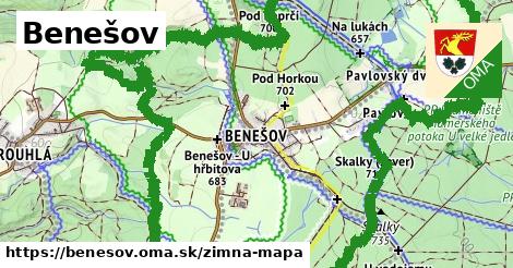 ikona Benešov: 26 km trás zimna-mapa v benesov