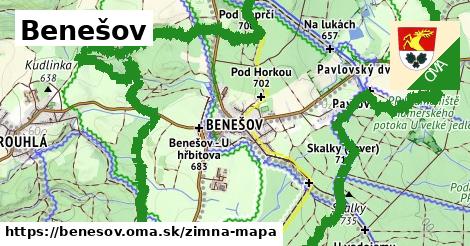 ikona Benešov: 26 km trás zimna-mapa v benesov