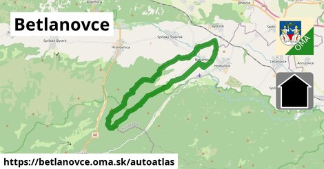 ikona Mapa autoatlas v betlanovce