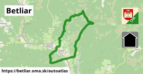 ikona Mapa autoatlas v betliar