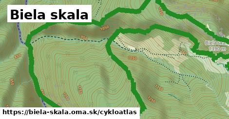 ikona Cyklo cykloatlas v biela-skala