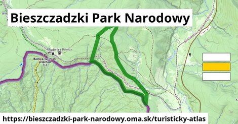 ikona Bieszczadzki Park Narodowy: 1,87 km trás turisticky-atlas v bieszczadzki-park-narodowy