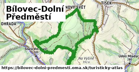 ikona Bílovec-Dolní Předměstí: 0 m trás turisticky-atlas v bilovec-dolni-predmesti