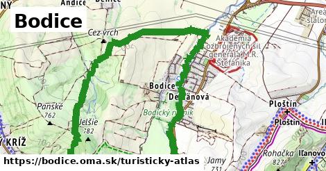 ikona Bodice: 3,7 km trás turisticky-atlas v bodice