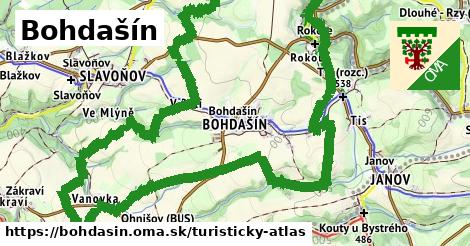 ikona Bohdašín: 6,0 km trás turisticky-atlas v bohdasin