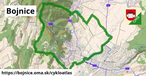 ikona Bojnice: 39 km trás cykloatlas v bojnice