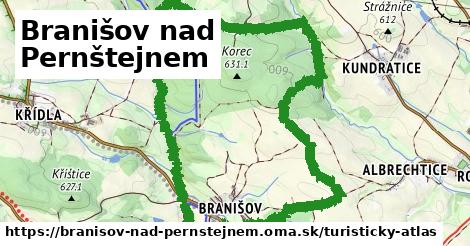 ikona Branišov nad Pernštejnem: 0 m trás turisticky-atlas v branisov-nad-pernstejnem