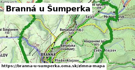 ikona Branná u Šumperka: 2,2 km trás zimna-mapa v branna-u-sumperka