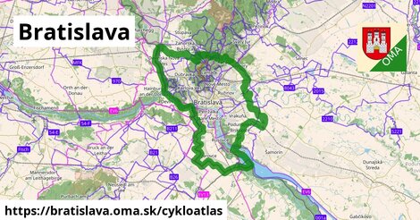 ikona Bratislava: 1 025 km trás cykloatlas v bratislava