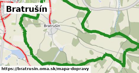 ikona Bratrušín: 617 m trás mapa-dopravy v bratrusin