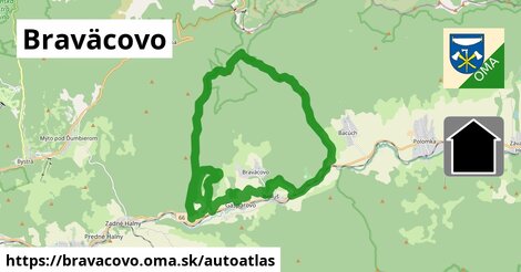 ikona Mapa autoatlas v bravacovo