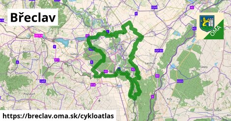 ikona Břeclav: 135 km trás cykloatlas v breclav