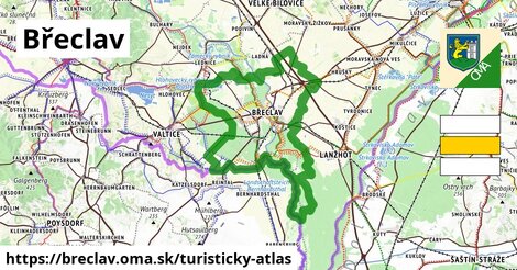 ikona Břeclav: 59 km trás turisticky-atlas v breclav