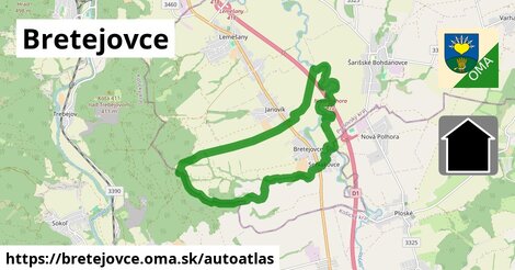 ikona Mapa autoatlas v bretejovce